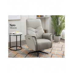 AM Nero Swivel Electric Chair Dual Motor Moon Leather